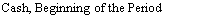 : Cash, Beginning of the Period